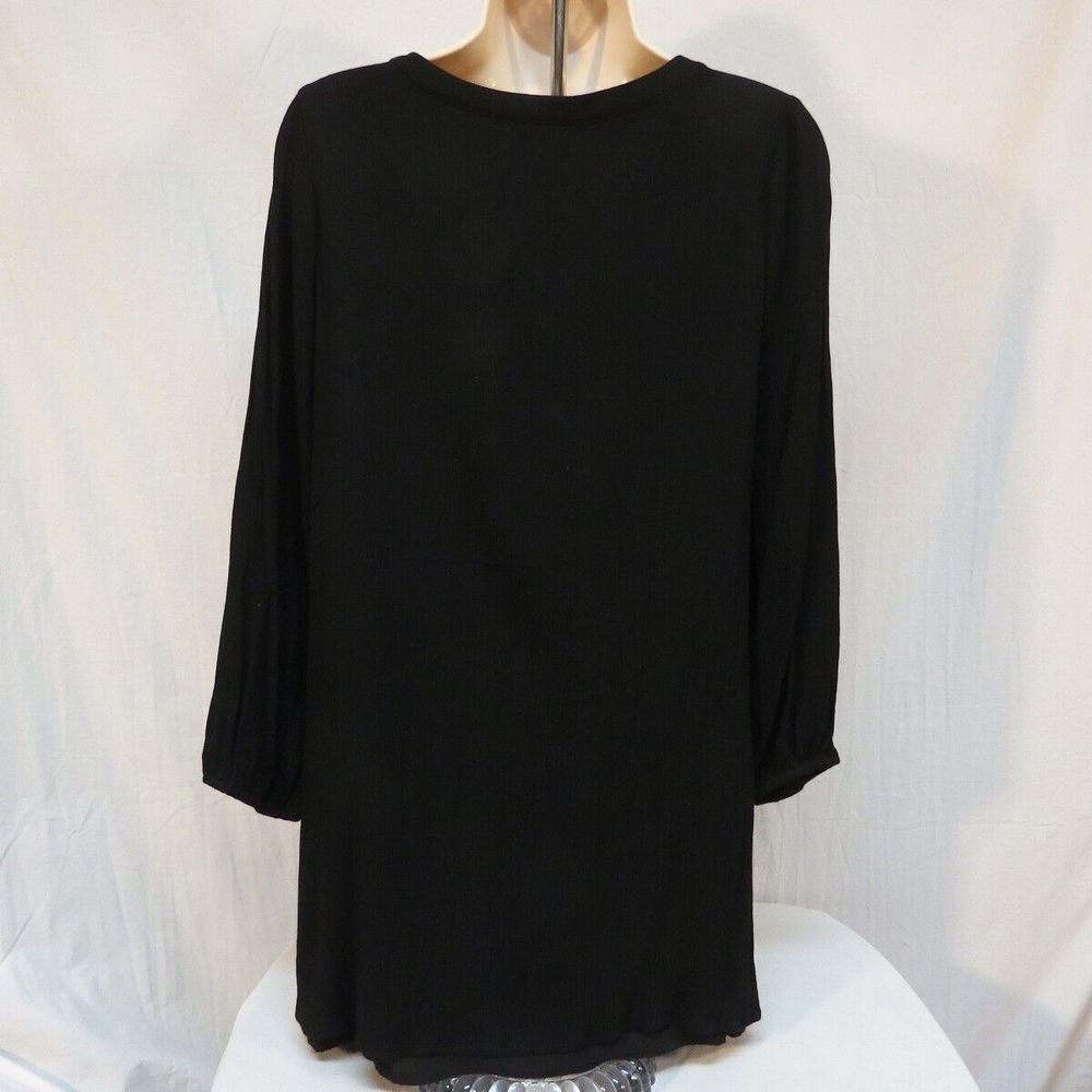 Skies Are Blue Embroidered Bohemian Dress Tunic Boho Chic Black Size S - Picture 3 of 3